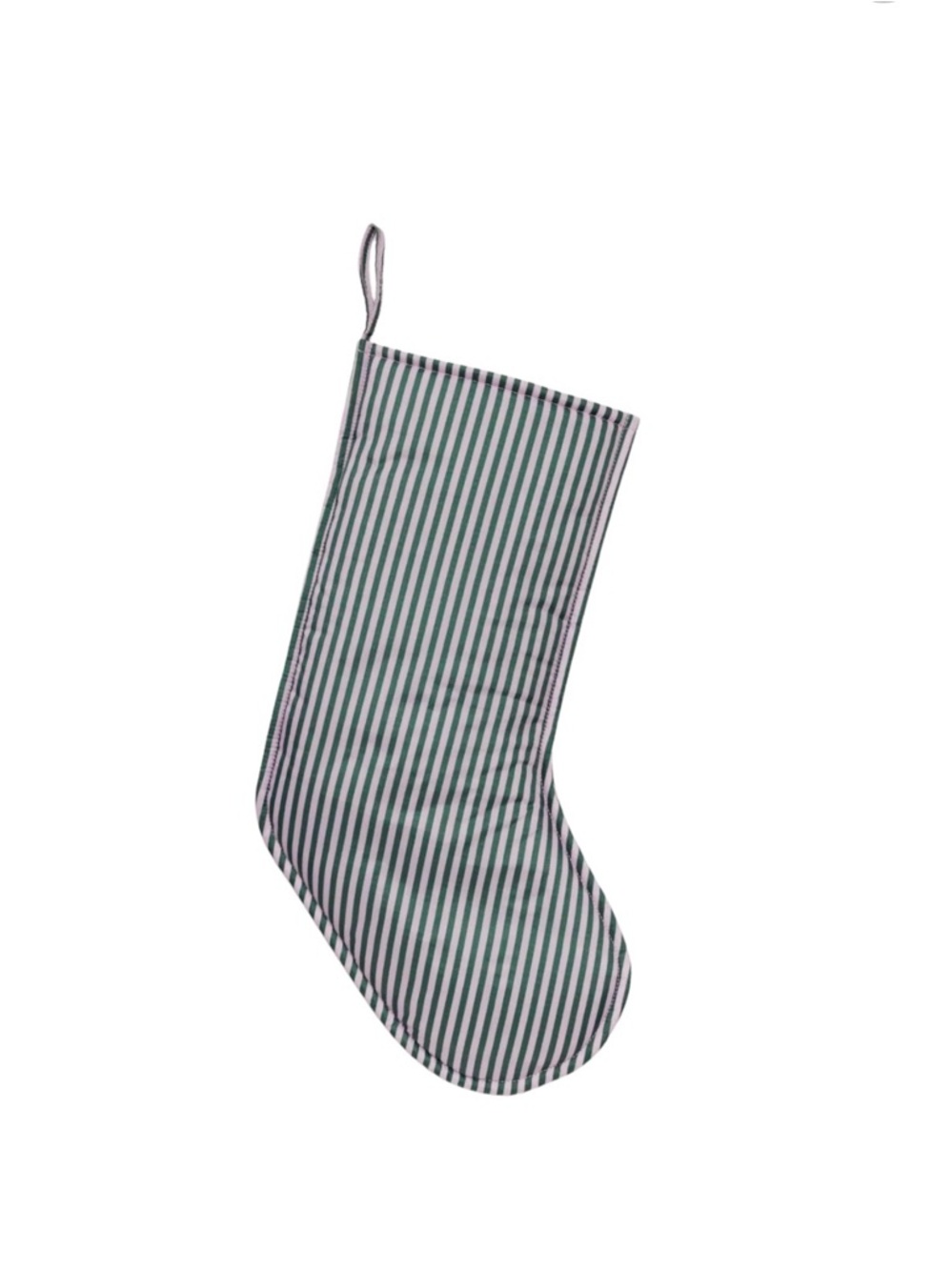 BAGGU lilac and green Striped Holiday Stocking